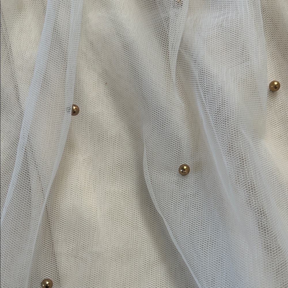 Metrowear crème tool skirt with gold embellishments - Picture 5 of 8